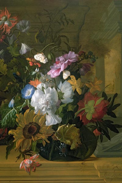 Bollongier Floral Still Life Flowers Painting Canvas Wall Art Print Poster